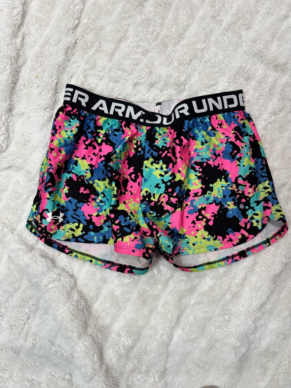 Under Armour Women’s Neon Camo Performance Shorts - Pink Multicolor